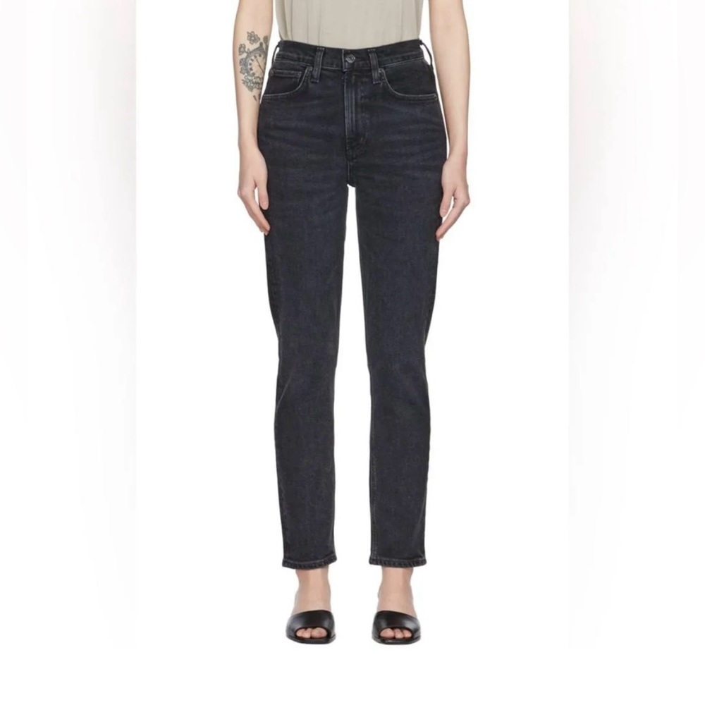 NWT Agolde Merrel Jean Mid Rise Straight Organic Cotton Black 23